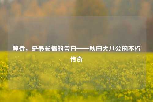 等待,是最长情的告白——秋田犬八公的不朽传奇