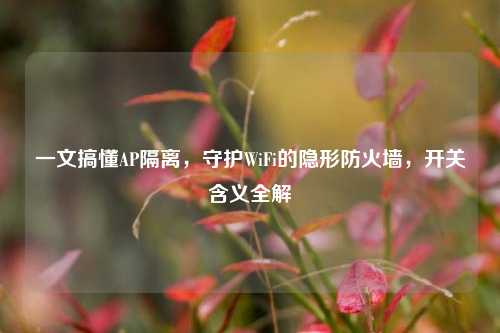 一文搞懂AP隔离,守护WiFi的隐形防火墙,开关含义全解
