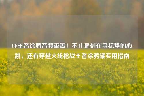 CF王者涂鸦音频重置!不止是刻在鼠标垫的心跳,还有穿越火线枪战王者涂鸦罐实用指南