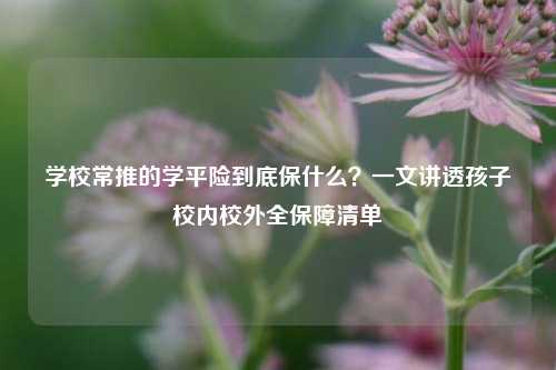 学校常推的学平险到底保什么?一文讲透孩子校内校外全保障清单