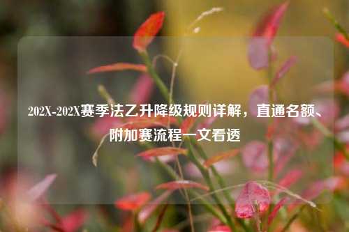 202X-202X赛季法乙升降级规则详解,直通名额、附加赛流程一文看透