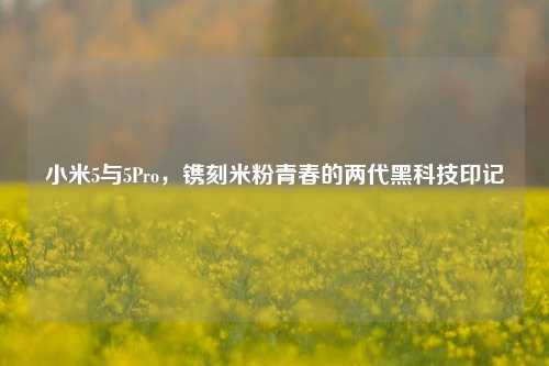 小米5与5Pro，镌刻米粉青春的两代黑科技印记
