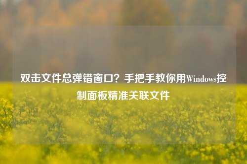双击文件总弹错窗口?手把手教你用Windows控制面板精准关联文件