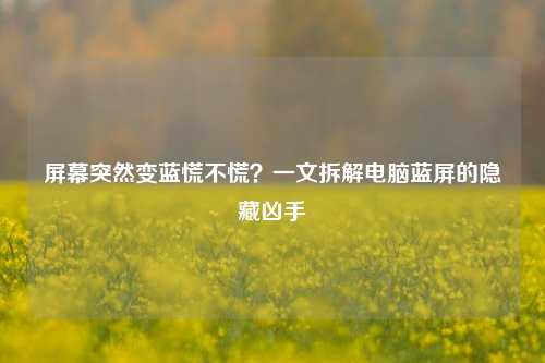 屏幕突然变蓝慌不慌?一文拆解电脑蓝屏的隐藏凶手