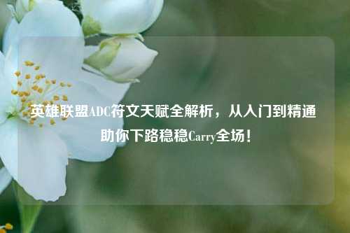 英雄联盟ADC符文天赋全解析,从入门到精通 助你下路稳稳Carry全场!