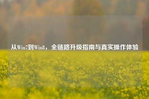 从Win7到Win8,全链路升级指南与真实操作体验