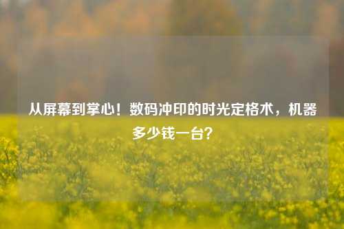 从屏幕到掌心!数码冲印的时光定格术,机器多少钱一台?
