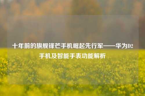 十年前的旗舰锋芒手机崛起先行军——华为D2手机及智能手表功能解析
