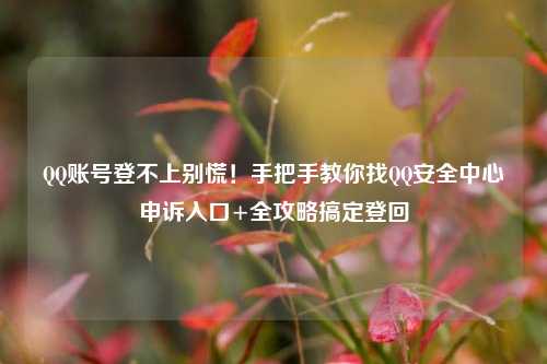 QQ账号登不上别慌!手把手教你找QQ安全中心申诉入口+全攻略搞定登回