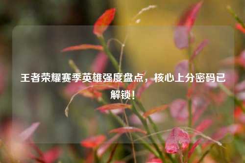 王者荣耀赛季英雄强度盘点,核心上分密码已解锁!