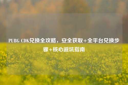 PUBG CDK兑换全攻略，安全获取+全平台兑换步骤+核心避坑指南