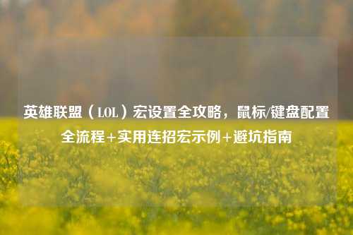 英雄联盟（LOL）宏设置全攻略，鼠标/键盘配置全流程+实用连招宏示例+避坑指南