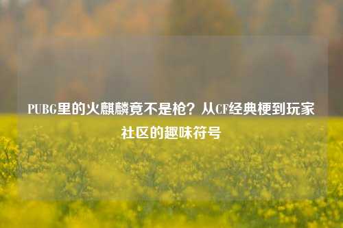 PUBG里的火麒麟竟不是枪?从CF经典梗到玩家社区的趣味符号