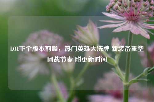 LOL下个版本前瞻,热门英雄大洗牌 新装备重塑团战节奏 附更新时间