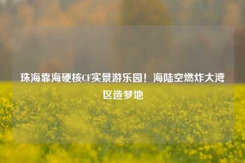 珠海靠海硬核CF实景游乐园!海陆空燃炸大湾区造梦地