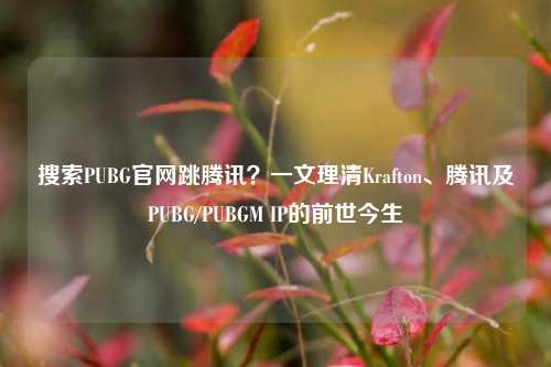 搜索PUBG官网跳腾讯?一文理清Krafton、腾讯及PUBG/PUBGM IP的前世今生