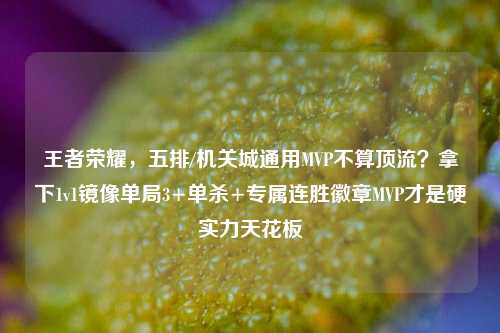 王者荣耀,五排/机关城通用MVP不算顶流?拿下1v1镜像单局3+单杀+专属连胜徽章MVP才是硬实力天花板