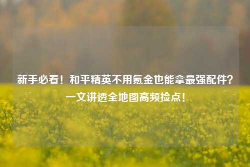 新手必看!和平精英不用氪金也能拿最强配件?一文讲透全地图高频捡点!