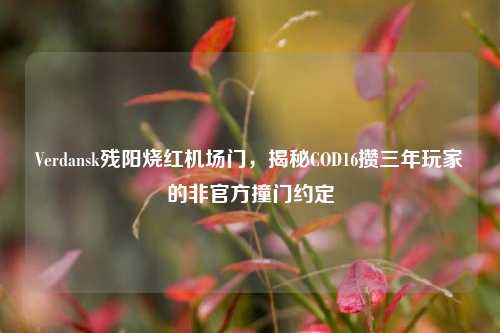 Verdansk残阳烧红机场门，揭秘COD16攒三年玩家的非官方撞门约定