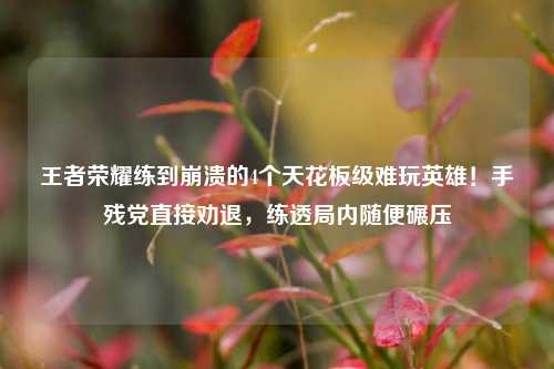 王者荣耀练到崩溃的4个天花板级难玩英雄!手残党直接劝退,练透局内随便碾压