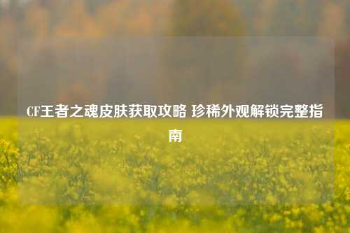CF王者之魂皮肤获取攻略 珍稀外观解锁完整指南