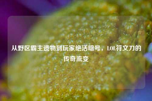 从野区霸主遗物到玩家绝活暗号,LOL符文刀的传奇流变