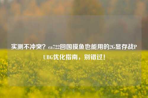 实测不冲突?ca722回国摸鱼也能用的2G显存战PUBG优化指南,别错过!