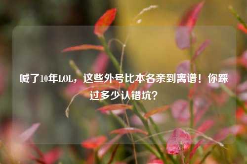 喊了10年LOL，这些外号比本名亲到离谱！你踩过多少认错坑？
