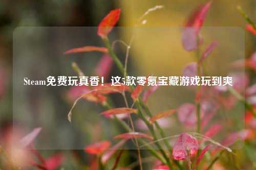 Steam免费玩真香！这5款零氪宝藏游戏玩到爽