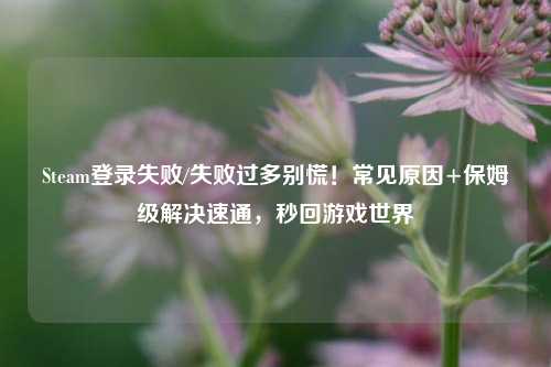 Steam登录失败/失败过多别慌！常见原因+保姆级解决速通，秒回游戏世界