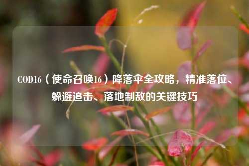 COD16(使命召唤16)降落伞全攻略,精准落位、躲避追击、落地制敌的关键技巧