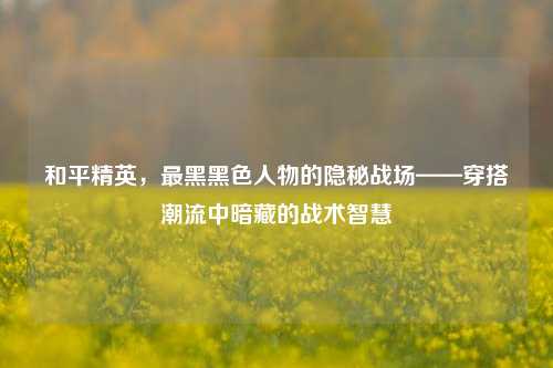 和平精英,最黑黑色人物的隐秘战场——穿搭潮流中暗藏的战术智慧