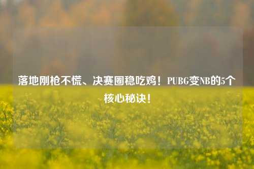 落地刚枪不慌、决赛圈稳吃鸡！PUBG变NB的5个核心秘诀！