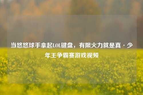 当悠悠球手拿起LOL键盘,有限火力就是真·少年王争霸赛游戏视频