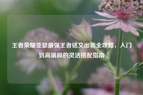 王者荣耀亚瑟最强王者铭文出装全攻略,入门到高端局的灵活搭配指南