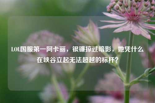 LOL国服第一阿卡丽，银镰掠过暗影，她凭什么在峡谷立起无法超越的标杆？
