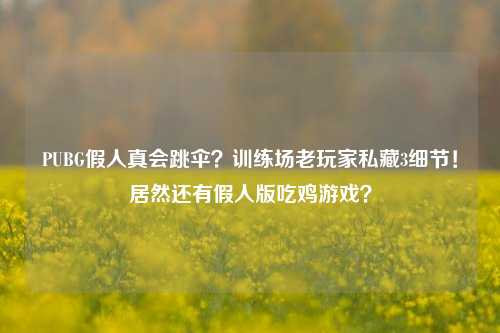 PUBG假人真会跳伞？训练场老玩家私藏3细节！居然还有假人版吃鸡游戏？