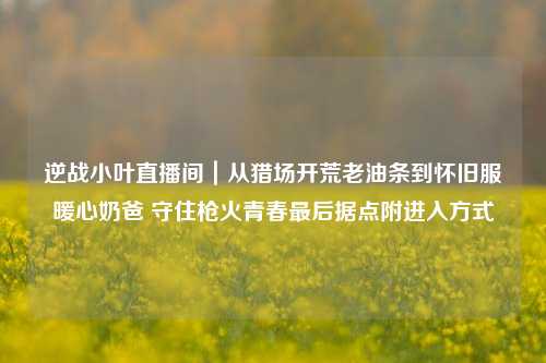 逆战小叶直播间｜从猎场开荒老油条到怀旧服暖心奶爸 守住枪火青春最后据点附进入方式