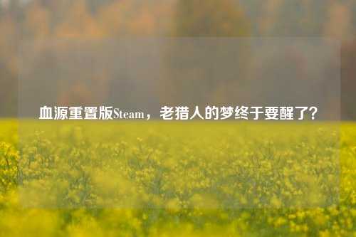 血源重置版Steam，老猎人的梦终于要醒了？