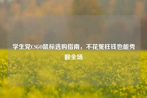 学生党CSGO鼠标选购指南，不花冤枉钱也能秀翻全场