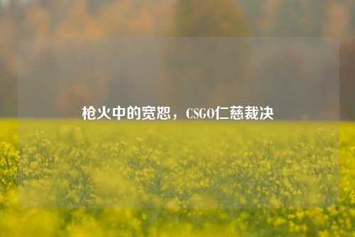 枪火中的宽恕,CSGO仁慈裁决