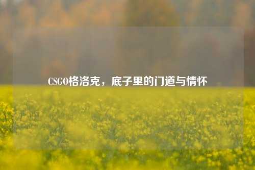 CSGO格洛克，底子里的门道与情怀