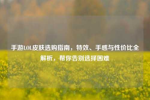 手游LOL皮肤选购指南，特效、手感与性价比全解析，帮你告别选择困难