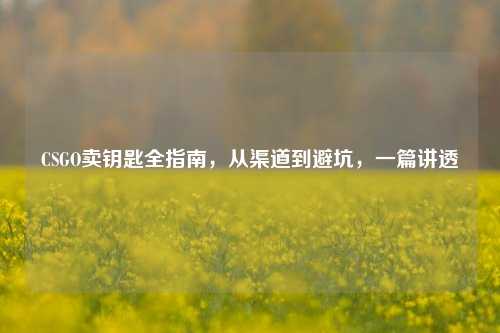 CSGO卖钥匙全指南，从渠道到避坑，一篇讲透