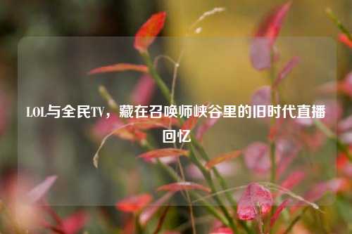 LOL与全民TV，藏在召唤师峡谷里的旧时代直播回忆