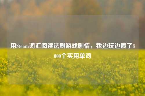 用Steam词汇阅读法刷游戏剧情,我边玩边攒了8000个实用单词