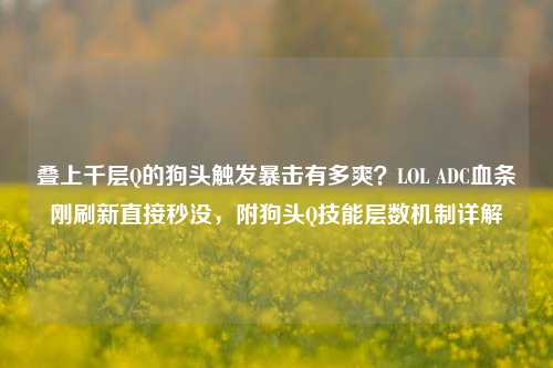 叠上千层Q的狗头触发暴击有多爽?LOL ADC血条刚刷新直接秒没,附狗头Q技能层数机制详解