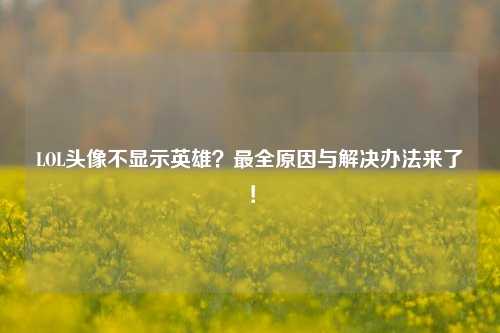 LOL头像不显示英雄？最全原因与解决办法来了！
