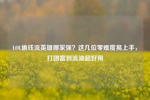 LOL偷钱流英雄哪家强？这几位零难度易上手，打团富到流油超好用