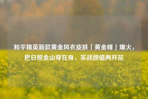 和平精英新款黄金风衣皮肤「黄金峰」爆火，把日照金山穿在身，实战颜值两开花